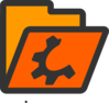 Open Orange Folder Clip Art